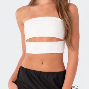 Edikted Darcey Cut-Out Tube Top white NWT